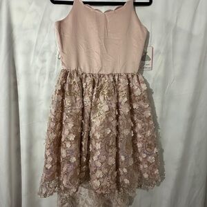 ✨ NWT Rare Editions Blush Pink Embellished High-Low Dress - Size 16 ✨